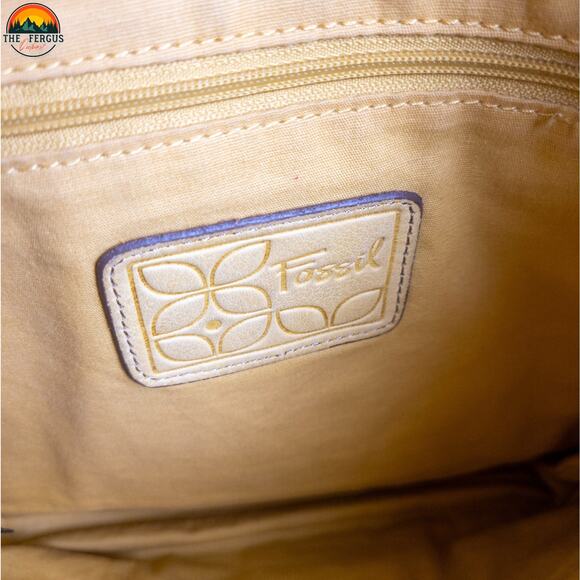 Fossil Crossbody Bag Mustard Yellow Genuine Leather Adjustable Strap Lagenlook - Picture 13 of 16